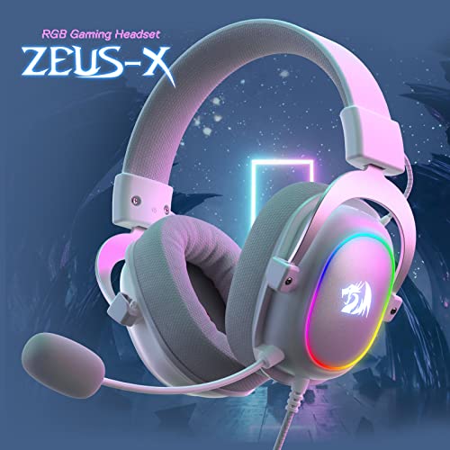 Redragon H510 ZeusX RGB White Wired Gaming Headset 71 Surround Sound 53MM Audio Drivers in Memory Foam Ear Pads wReliable Fabric Cover Multi Platforms Headphone USB Powered for PCPS4NS - Image 3