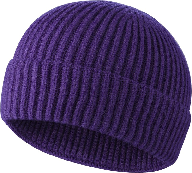 Roybens Swag Wool Knit Cuff Short Fisherman Beanie for Men Women, Winter Warm Hats - Image 1