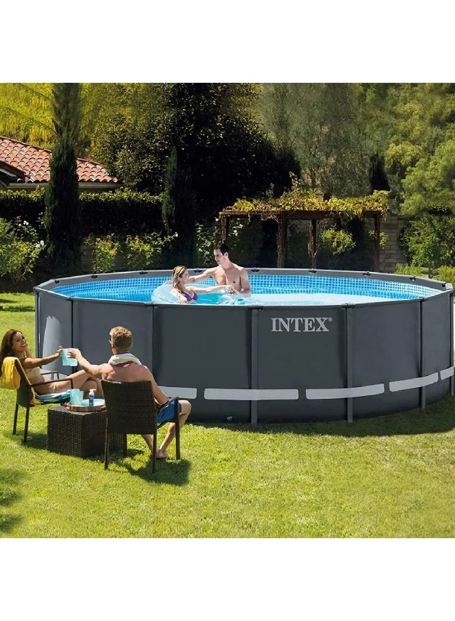 INTEX Ultra XTR Frame Round Swimming Pool Set with Sand Filter Pump Grey 19156 L 26326