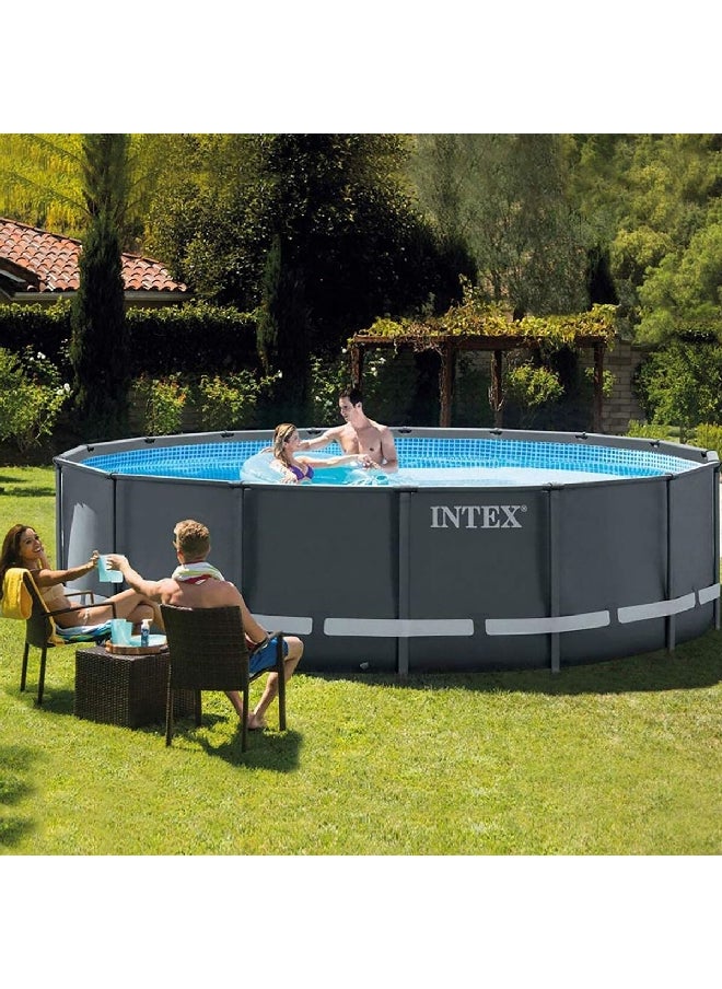 INTEX - Ultra XTR Frame Round Swimming Pool Set with Sand Filter Pump Grey 19156 L 26326 - Image 1