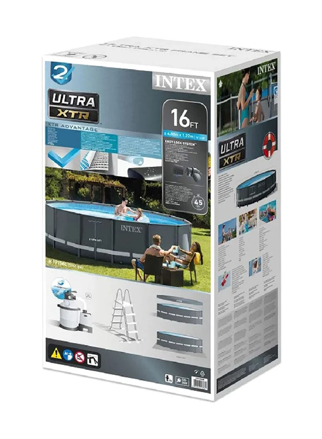 INTEX Ultra XTR Frame Round Swimming Pool Set with Sand Filter Pump Grey 19156 L 26326