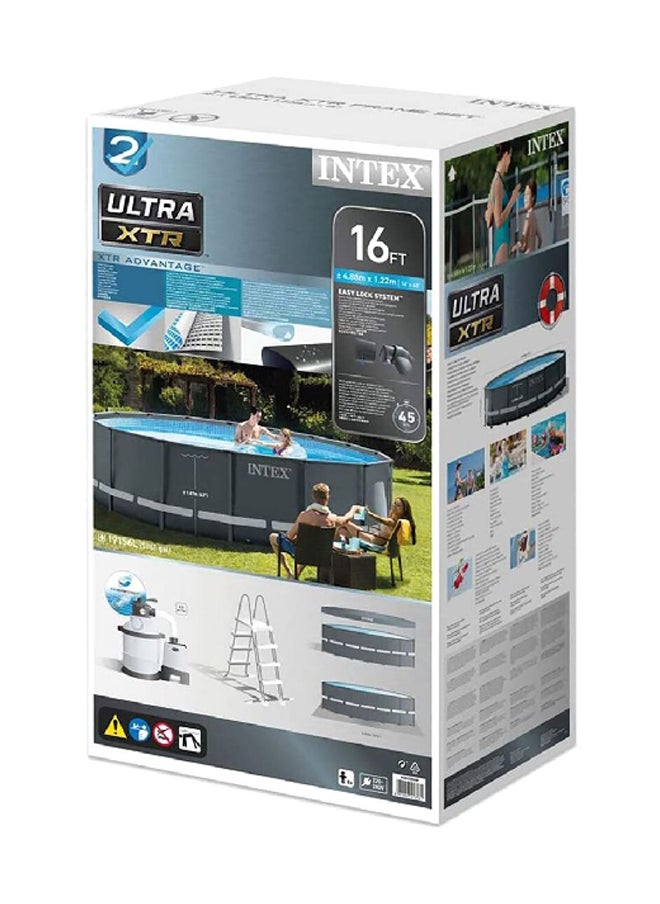 INTEX - Ultra XTR Frame Round Swimming Pool Set with Sand Filter Pump Grey 19156 L 26326 - Image 1