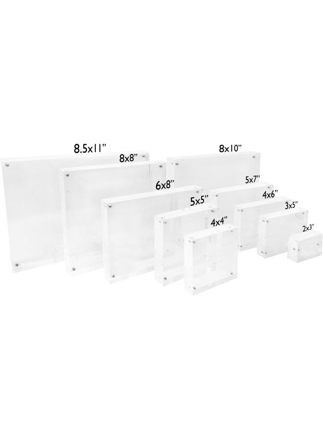 Isaac Jacobs Isaac Jacobs 6 x 8 Super Thick 28MM Thickness Clear Acrylic Magnetic Block Picture Frame DoubleSided Frameless Freestanding Floating Photos for Desktop  Tabletop Display 6x8  - Image 5