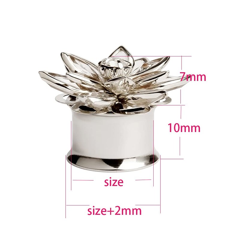 KUBOOZ Fashion Colorful Dream Flower Elegant Ear Plugs Tunnels Gauges Stretcher Piercings Jewelry 2g to 14mm - Image 2