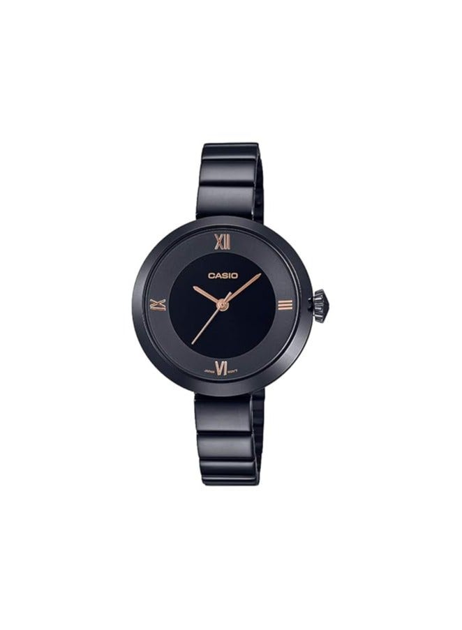 CASIO Stainless Steel Band Analog Watch for Women - Black LTP-E154B-1ADF - Image 1