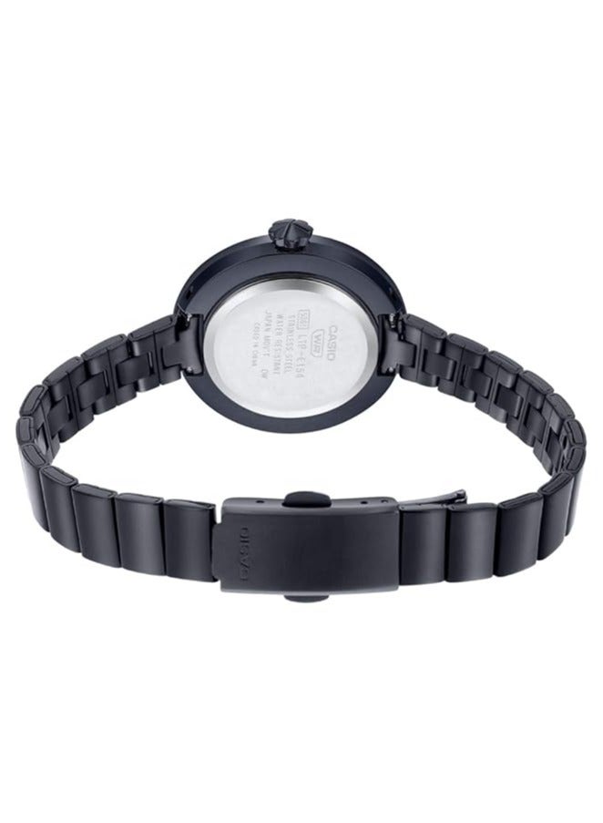 CASIO Stainless Steel Band Analog Watch for Women - Black LTP-E154B-1ADF - Image 4