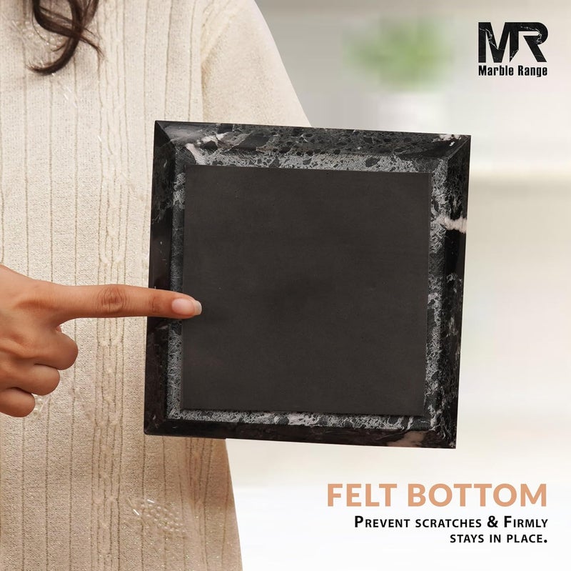 MARBLE RANGE Marble Paper Towel Holder 12.5" Black Handmade – Ideal for Kitchen Countertop, Bathroom, and Toilet Paper Stand. - Image 4