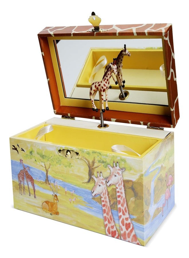 Enchantmints Giraffe Musical Jewelry Box Giraffe Spins to Around the World in 80 Days Treasure Storage - Image 1