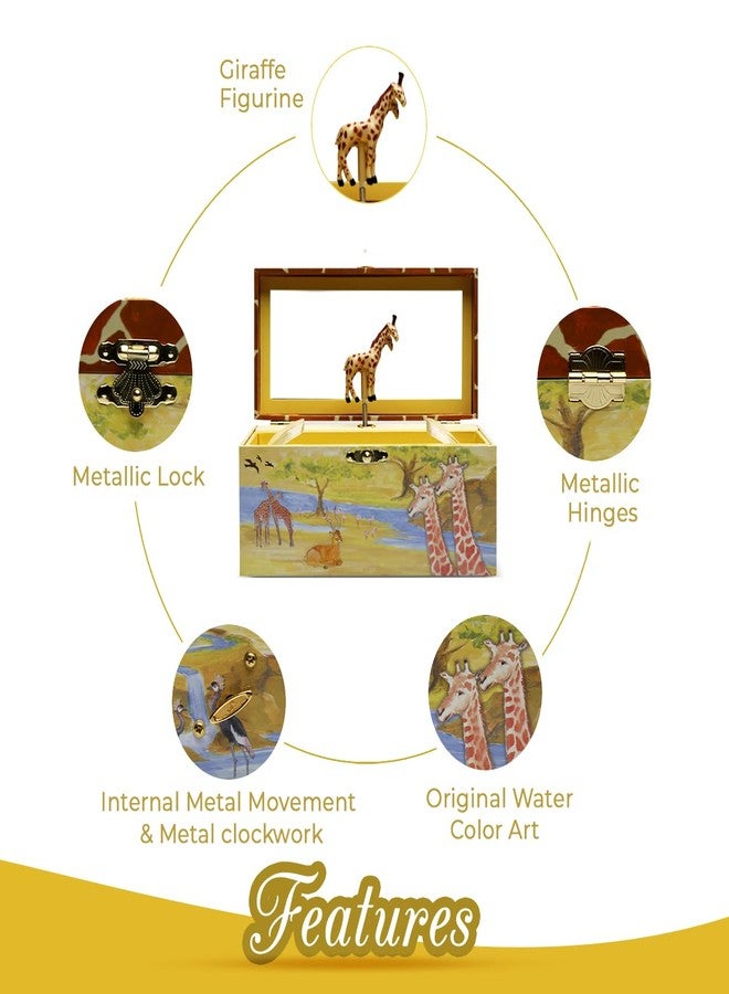 Enchantmints Giraffe Musical Jewelry Box Giraffe Spins to Around the World in 80 Days Treasure Storage - Image 4