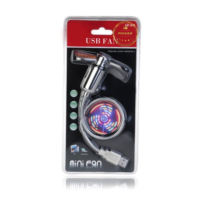 2pcs Mini USB Fan with 64 Colorful Patterns Circular Display ( ) - Image 4