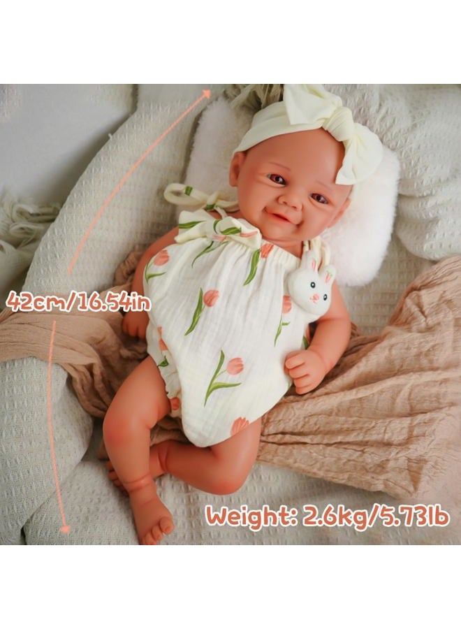 KUICEO Reborn Baby Dolls That Lifelike -16.5 inch Full Body Silicone Sleeping Baby Girl Handmade Face Realistic Body Details for Children Gift - Image 5