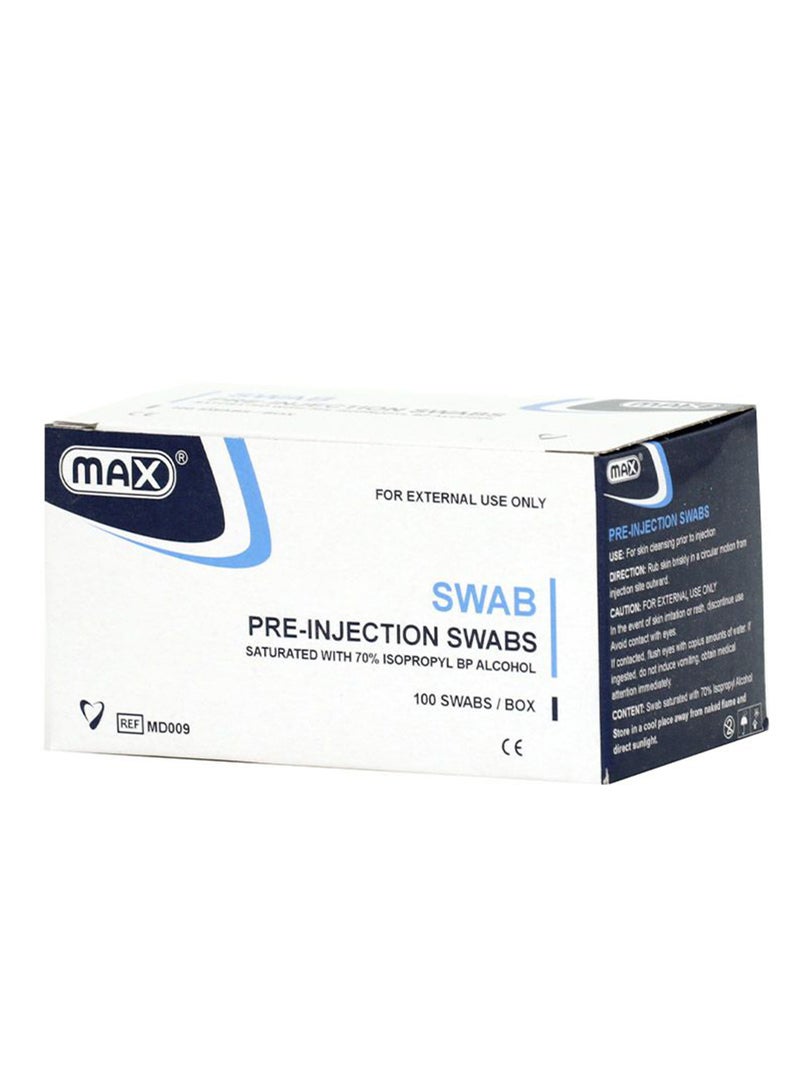 Max مسحات كحول قبل الحقن 100 قطعة - Image 1