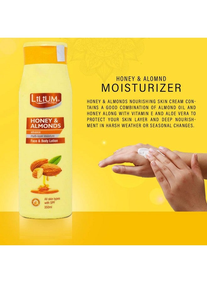 ليليوم لوشن الجسم والوجه بالعسل واللوز من ليليوم هيربال 350 مل عبوة من قطعتين، لبشرة ناعمة وسلسة، مغذية، ترطيب مكثف، تجديد، توهج متألق، امتصاص سريع، لجميع أنواع البشرة - Image 3