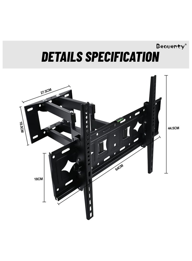 Full Motion TV Wall Mount, Dual Swivel Articulating Arms TV Mount, TV Wall Mount with Extension Tilt Rotation for 32-80 Inch TV, Max VESA 600x400mm, Holds Up to 60kg - Image 2