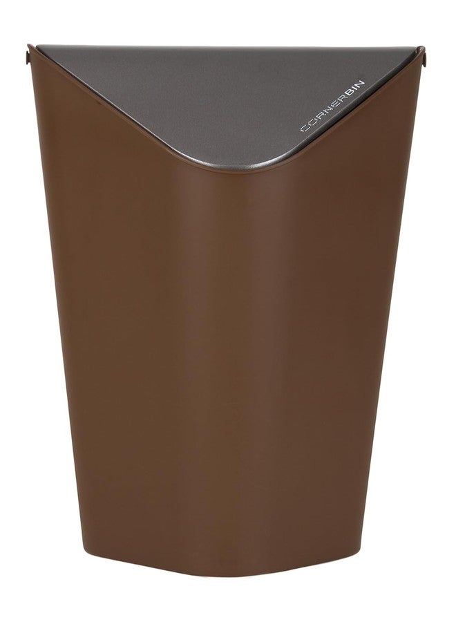 Jaypee Plus Corner Bin Garbage Bin Trash Can |Triangle Shape Dustbin For Home, Kitchen, Bathroom, Office, 9 Litre, Brown - Image 3