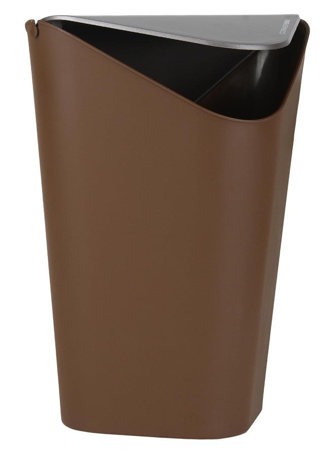 Jaypee Plus Corner Bin Garbage Bin Trash Can |Triangle Shape Dustbin For Home, Kitchen, Bathroom, Office, 9 Litre, Brown - Image 4