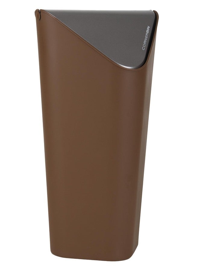 Jaypee Plus Corner Bin Garbage Bin Trash Can |Triangle Shape Dustbin For Home, Kitchen, Bathroom, Office, 9 Litre, Brown - Image 1