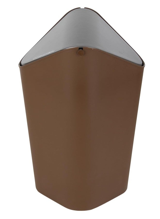Jaypee Plus Corner Bin Garbage Bin Trash Can |Triangle Shape Dustbin For Home, Kitchen, Bathroom, Office, 9 Litre, Brown - Image 2
