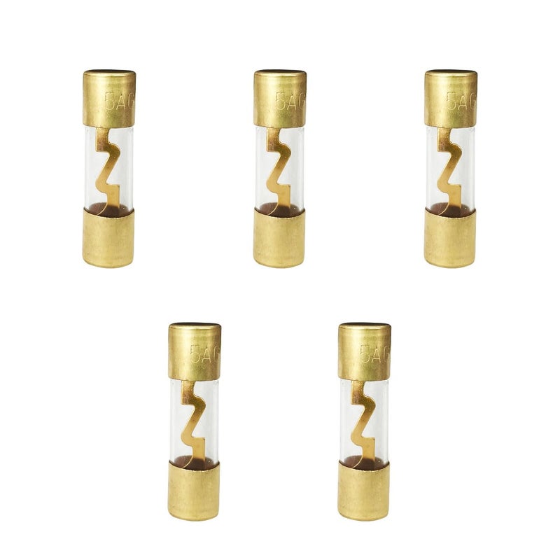 BDZMC 40A AGU Fuse Gold Plated Glass Inline Car Audio, 5Pack Glass Fuse for Car/Auto/Marine Audio Stereo Amplifier Power Protection, Audio Stereo Sytem Fuse (40A) - Image 1