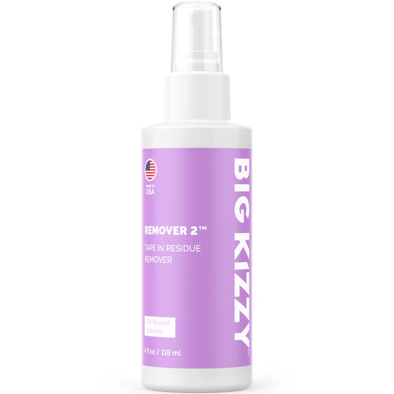 Big Kizzy Remover 2 (4oz) - Tape In Extension Remover for Residue - Quick + Non-damaging Human Hair Extension, Wig, & Hair System Adhesive Residue Remover - Image 1