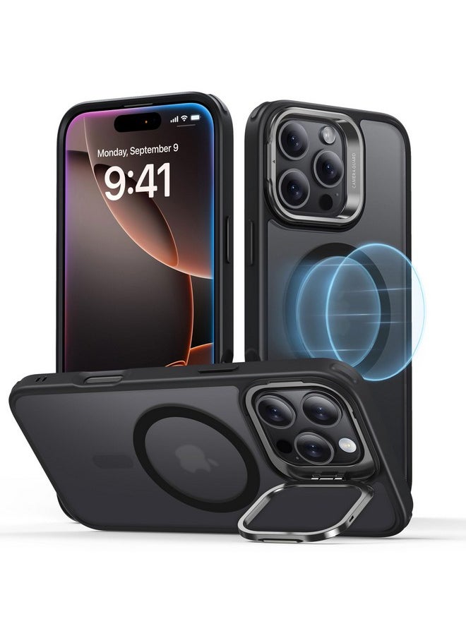 ESR ESR for iPhone 16 Pro Max Case, Compatible with MagSafe, Military-Grade Protective Case, Built-in Stash Stand Phone Case, Scratch-Resistant Back Cover, Classic Series, Frosted Black  - Image 1