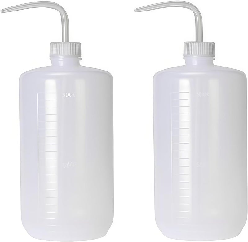 VANTOBEST 2-Pack 1000ml/34oz Clear Plastic Squeeze Tattoo Bottle with Scaled Narrow Mouth, Watering Tool for Gardening & Lab - Image 1