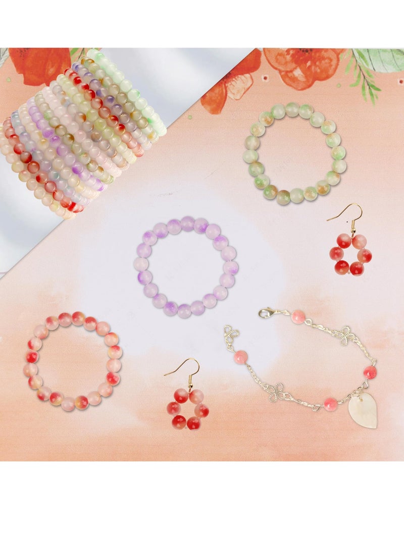 480 Pcs 8mm Glass Beads for Jewelry Making, 24 Colors Crystal Beads Bracelet Making Kit for Bracelet Making and DIY Crafts, Candy Style Perfect Beading Supplies for DIY Jewelry - Image 3