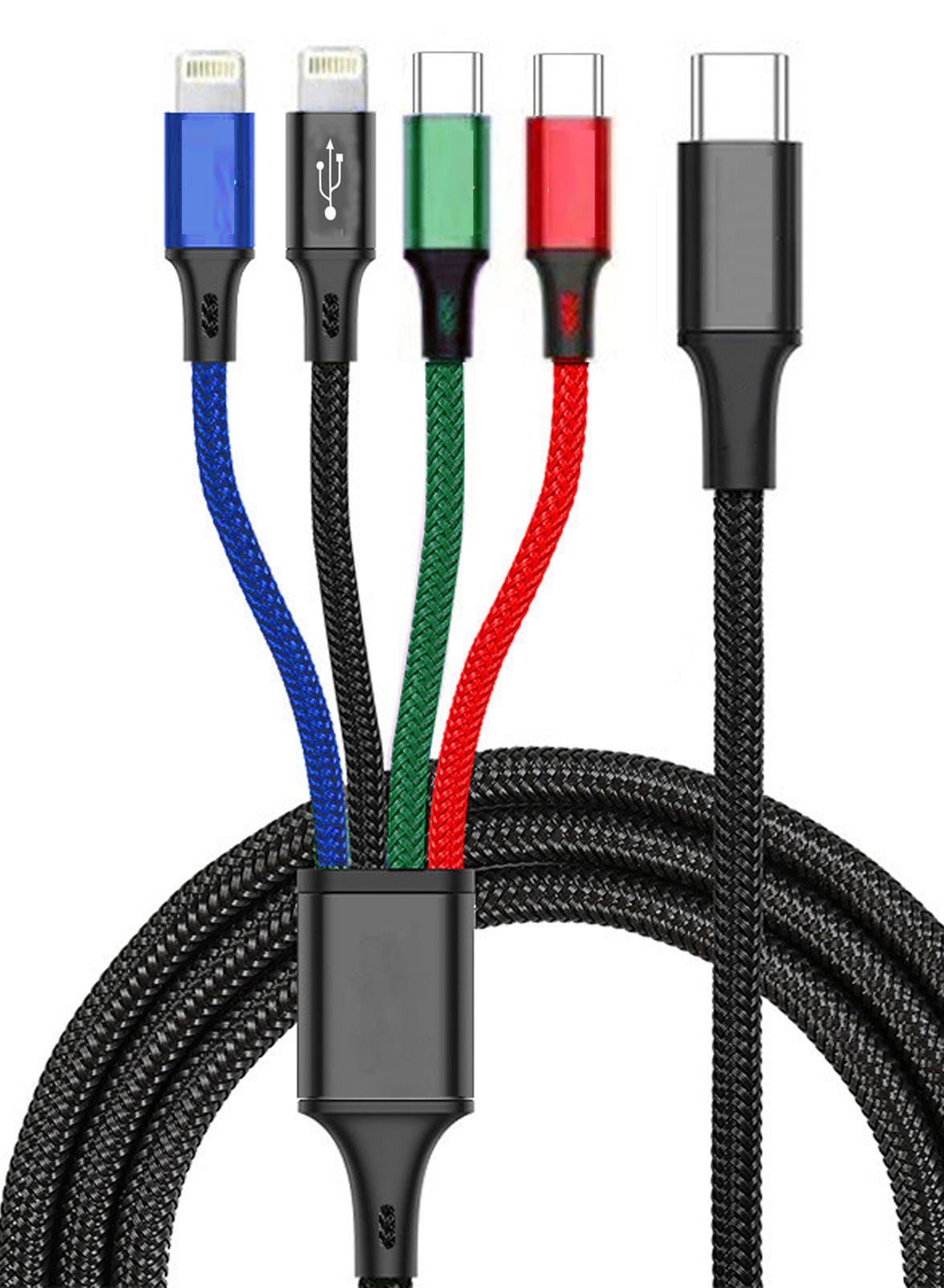 4 in 1 USB Charge Cord Charging Cable(2 Apple/1 Type-c/1 micro adapter cable) and Micro USB Data Sync Cable for Smart Phone, tablet and other