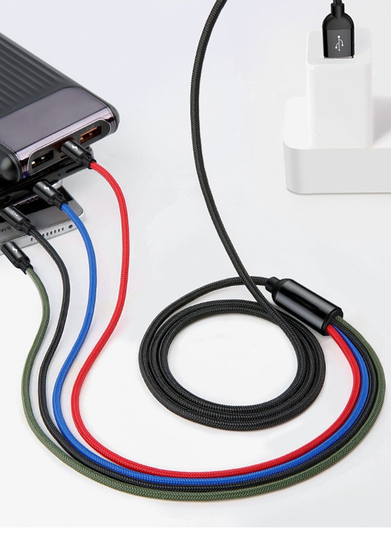 4 in 1 USB Charge Cord  Charging Cable(2 Apple/1 Type-c/1 micro adapter cable) and Micro USB Data Sync Cable for Smart Phone, tablet and other - Image 3