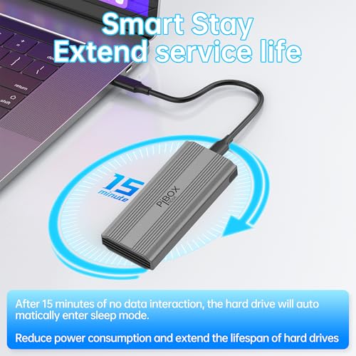 pibox India صندوق PiBOX الهندي NVMe M2 - غلاف USB 3.2 بسرعة 10Gbps، علبة M.2 بدون أدوات، قارئ PCI-E، USB-C، يدعم مفاتيح M و B&M، SSDs بحجم 2230/2242/2260/2280، شريحة REALTEK RTL9210 - Image 4