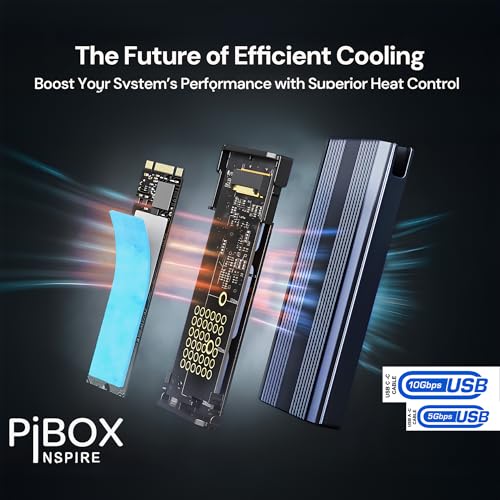 pibox India صندوق PiBOX الهندي NVMe M2 - غلاف USB 3.2 بسرعة 10Gbps، علبة M.2 بدون أدوات، قارئ PCI-E، USB-C، يدعم مفاتيح M و B&M، SSDs بحجم 2230/2242/2260/2280، شريحة REALTEK RTL9210 - Image 5