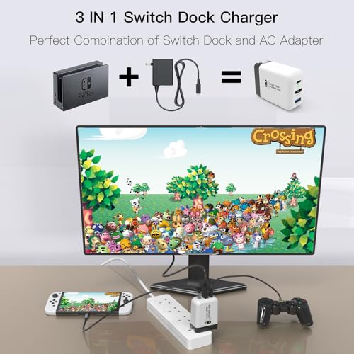 Mirabox 65W Portable Dock Charger for Nintendo Switch, Compatible with Switch OLED/Steam Deck/ROG Ally/Samsung Dex/iPad/MacBook, 4K 60Hz USB C TV Docking Station, Support Charging and HDMI Output - Image 5