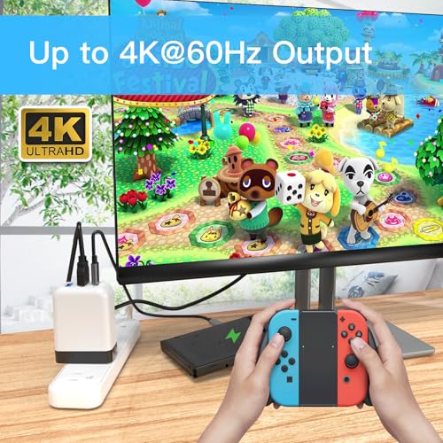 Mirabox 65W Portable Dock Charger for Nintendo Switch, Compatible with Switch OLED/Steam Deck/ROG Ally/Samsung Dex/iPad/MacBook, 4K 60Hz USB C TV Docking Station, Support Charging and HDMI Output - Image 3
