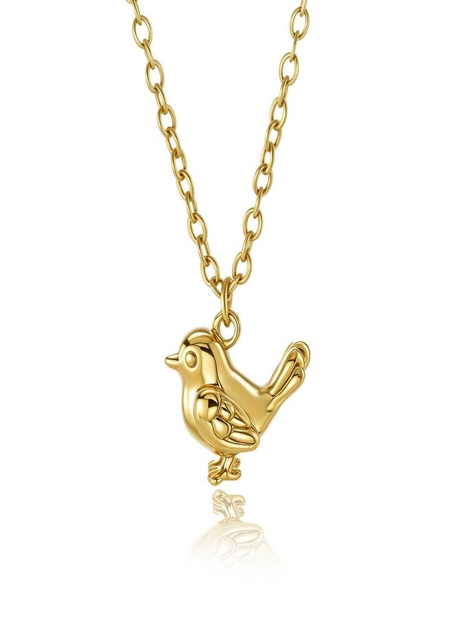MANZHEN 14K Gold Plated Duck Necklace for Women Dancer necklace Dainty Bird Pendant Good Luck Inspirational Jewelry Gift (Bird-1)