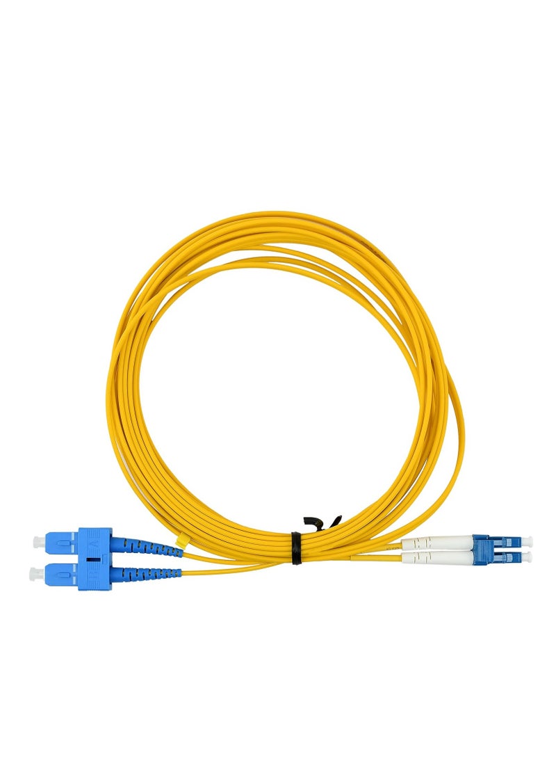 5M LC to LC OS2 Fiber Optic Patch Cable Singlemode Duplex Optical Patch Cord 9/125µm Fiber Optic Cable LC-LC DX 5 Meter (16.37ft)  - Image 1