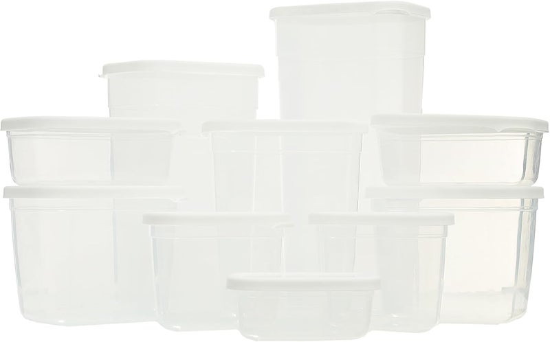 Aksa My Fridge High Container Set - 10 Pieces - White - Image 1