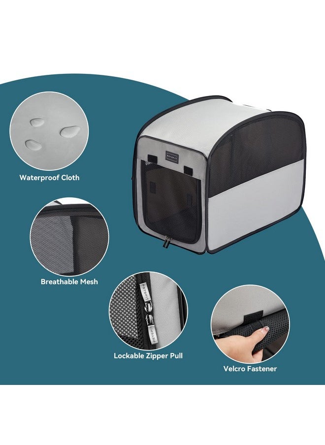 Petsfit Petsfit Portable Dog Crate，Pop Up Dog Crate for Medium Dogs，Waterproof Pet Cage Dog Kennel for Indoor/Outdoor，Lightweight Dog Carrier for Travelling，Grey  - Image 4