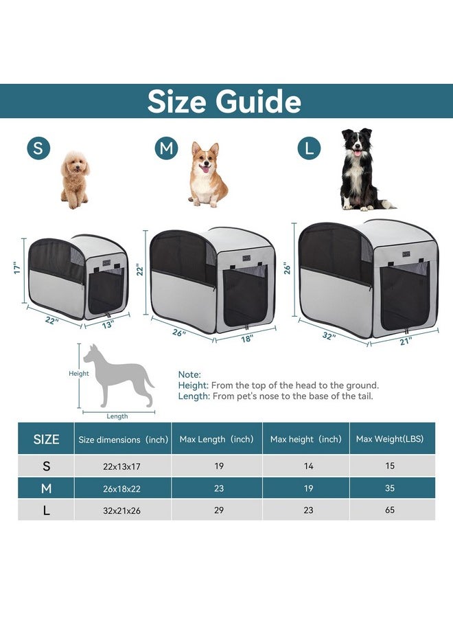 Petsfit Petsfit Portable Dog Crate，Pop Up Dog Crate for Medium Dogs，Waterproof Pet Cage Dog Kennel for Indoor/Outdoor，Lightweight Dog Carrier for Travelling，Grey  - Image 3