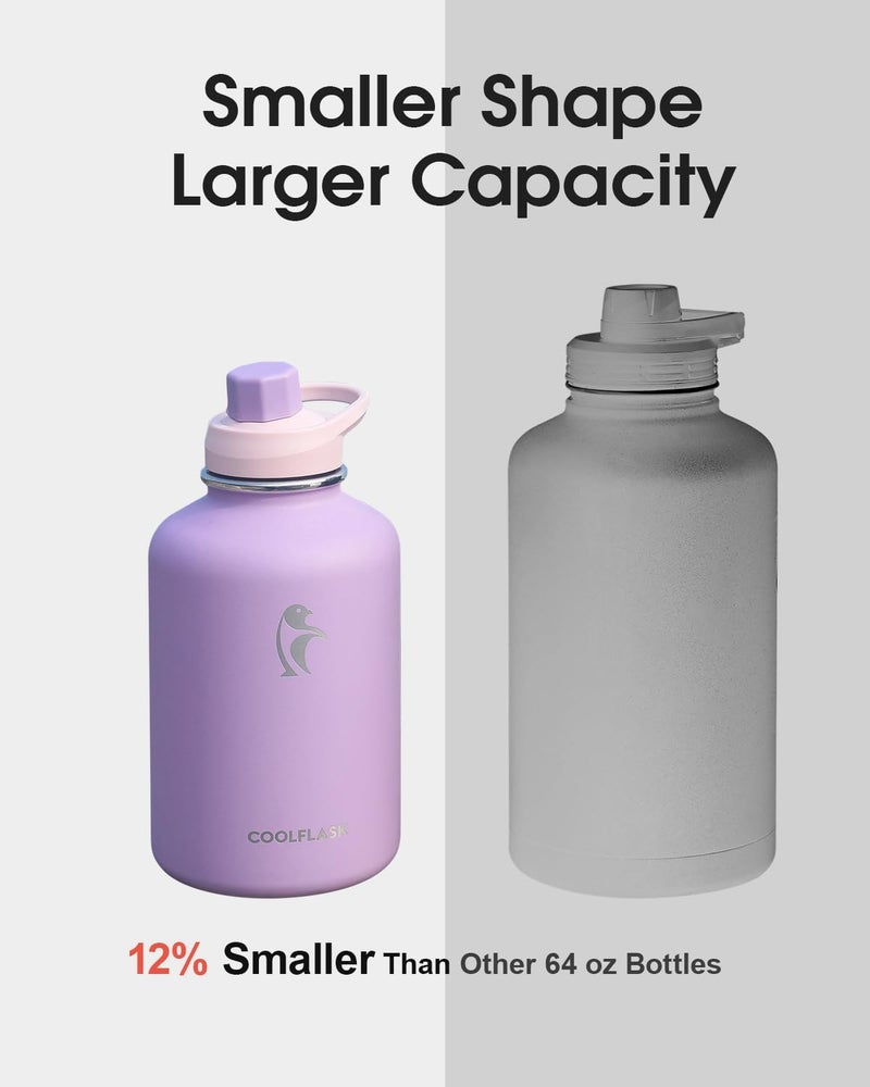 Coolflask 64 oz water bottle blue purple - Image 4
