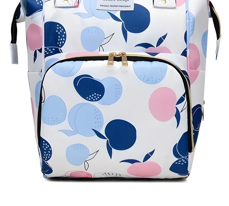 DREAM DOODLE Diaper Bag Backpack - Large Capacity, 13 Pockets, Waterproof, Floral Prints, Multi-functional Travel Nappy Bag for Baby Essentials, Stroller Straps, Insulated Bottle Holders, (White) - Image 1