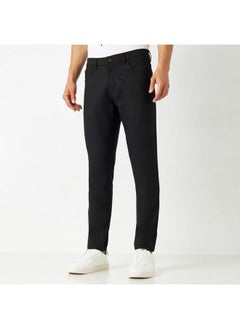 Iconic Iconic Solid Slim Fit Pants with Pockets  - Image 1