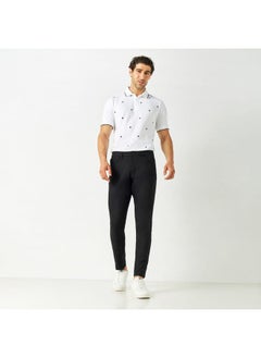 Iconic Iconic Solid Slim Fit Pants with Pockets  - Image 2