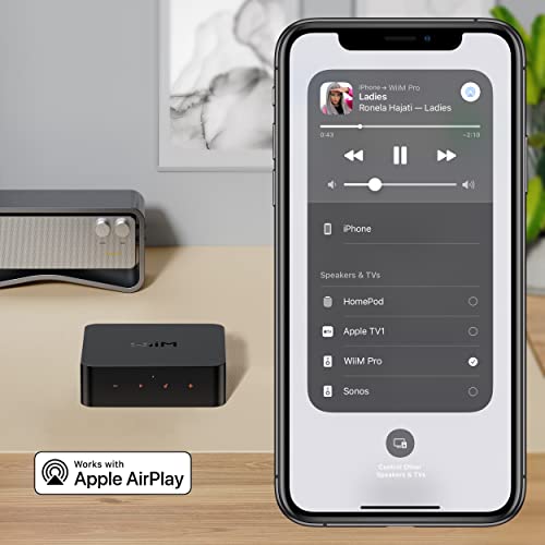 WiiM جهاز استقبال WiiM Pro AirPlay 2، Google Cast Audio، جهاز بث WiFi متعدد الغرف، متوافق مع Alexa وSiri وGoogle Assistant، بث صوت عالي الدقة من Spotify وAmazon Music وTidal والمزيد - Image 3