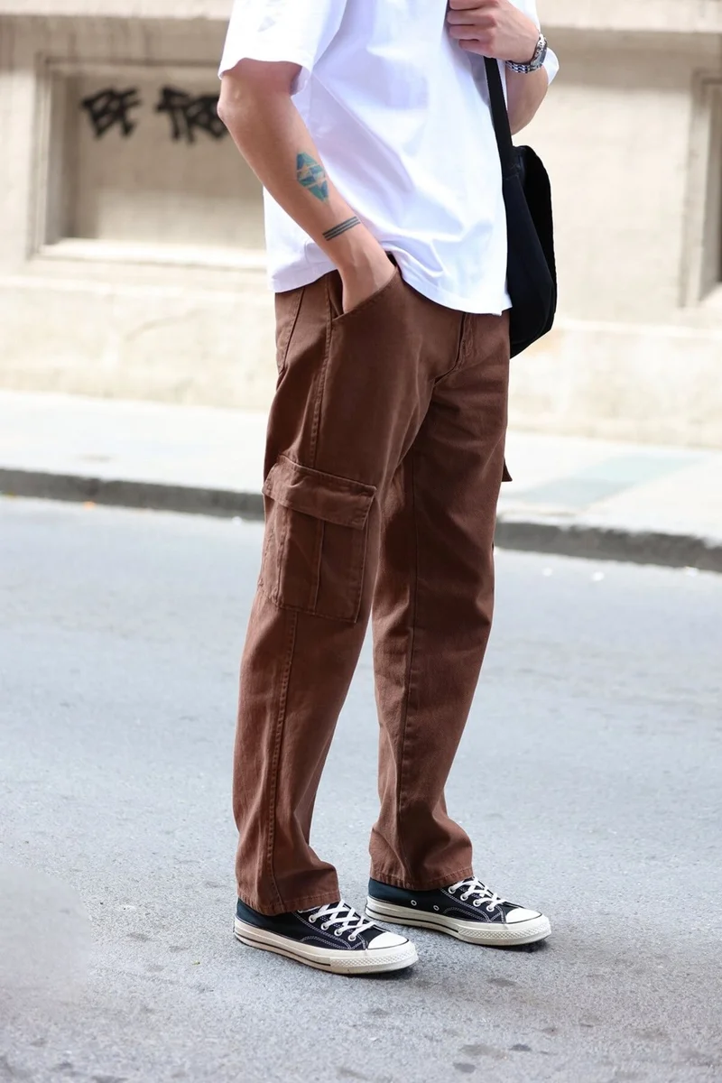 HYMAN CLASSIC Men's Cargo Pocket Baggy Trousers
