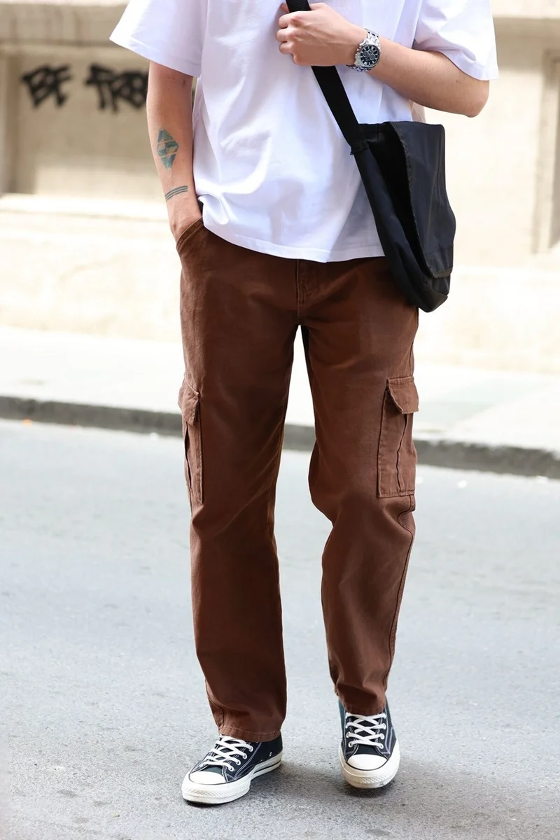 HYMAN CLASSIC Men's Cargo Pocket Baggy Trousers