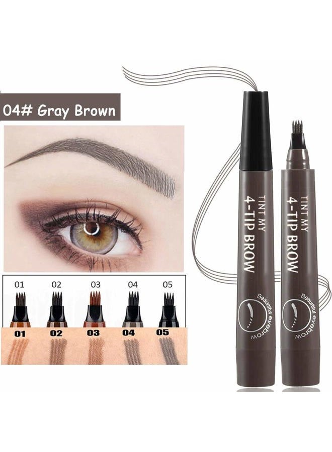 QUEMISS Microblading Eyebrow Pen 3D 4 Fork Tip Eyebrow Pencil Creates Lasting MakeUp Professional Natural Looking Brow Pen Cover Sparse Areas Daily Waterproof Brow Pencil - Image 3