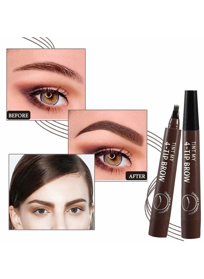 QUEMISS Microblading Eyebrow Pen 3D 4 Fork Tip Eyebrow Pencil Creates Lasting MakeUp Professional Natural Looking Brow Pen Cover Sparse Areas Daily Waterproof Brow Pencil - Image 4