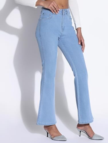 ADBUCKS Bootcut Jeans for Women Bell Bottom Jeans for Women II Wide Leg for Womens (in, Numeric, 30, Light Blue) - Image 2