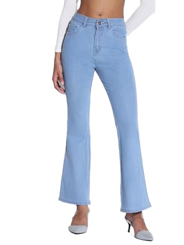 ADBUCKS Bootcut Jeans for Women Bell Bottom Jeans for Women II Wide Leg for Womens (in, Numeric, 30, Light Blue) - Image 1