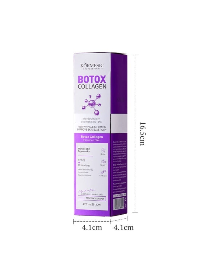 Kormesic Botox Collagen Anti Wrinkle Essence Lotion 120ML Deep Moisturizing Brightening Anti-Wrinkle Firming Botox Collagen Lotion with Hydrolyzed Keratin Gentle Skin Friendly Nourish & Brighten - Image 4